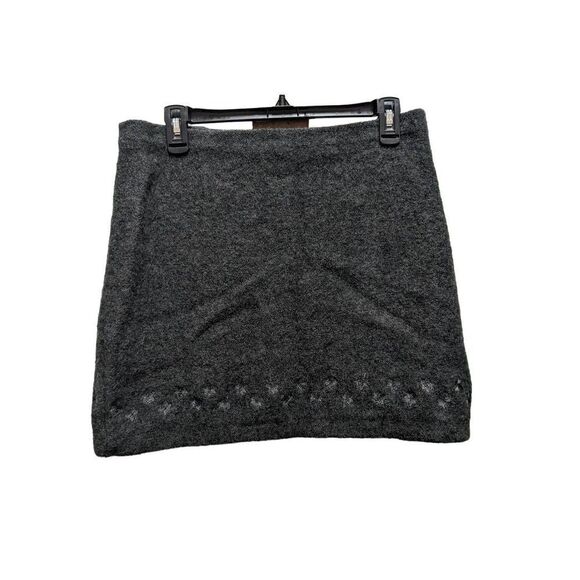 Oxford & Fulham Vintage Y2K Women's 100% Wool Gray Mini Skirt With Embroidered F - Picture 5 of 6